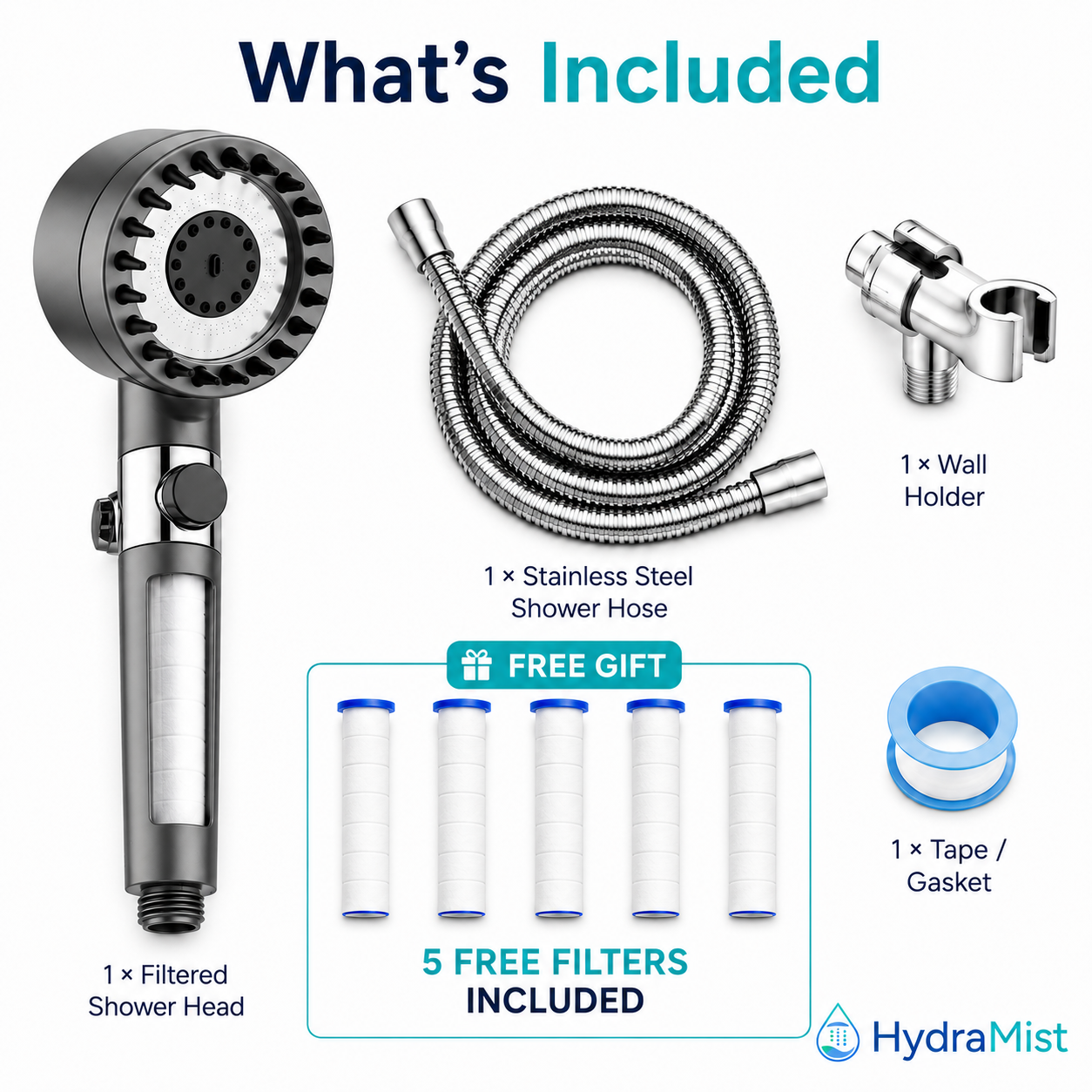 HydraMist™ Filtered Shower Head